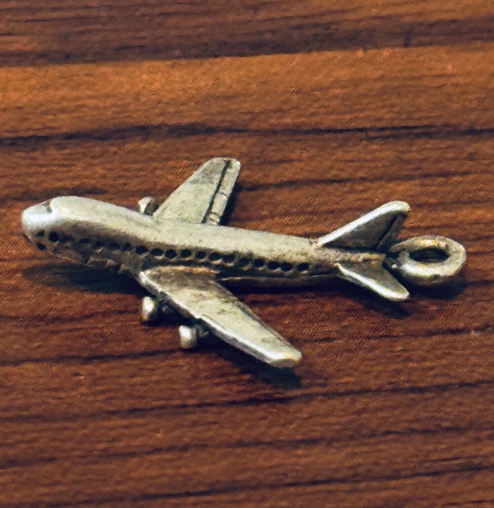 Vintage Danecraft Sterling Silver AIRPLANE Charm Pendant